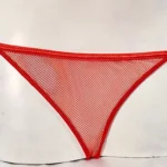 Червоний бюстгалтер з опушкою + Стрінги сітка Red